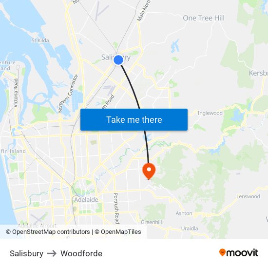 Salisbury to Woodforde map