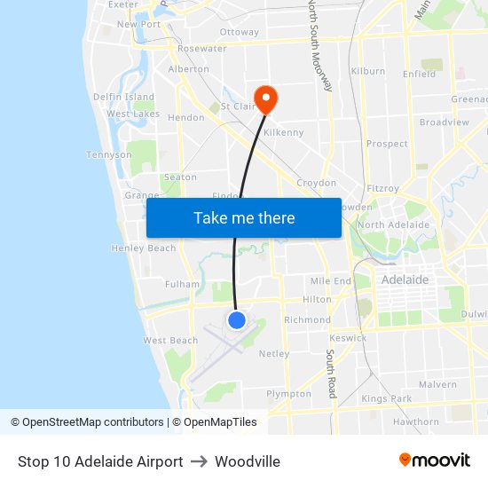 Stop 10 Adelaide Airport to Woodville map