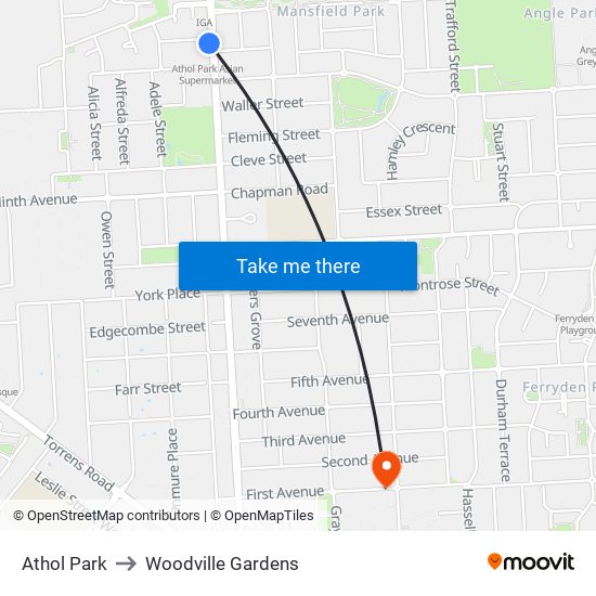 Athol Park to Woodville Gardens map