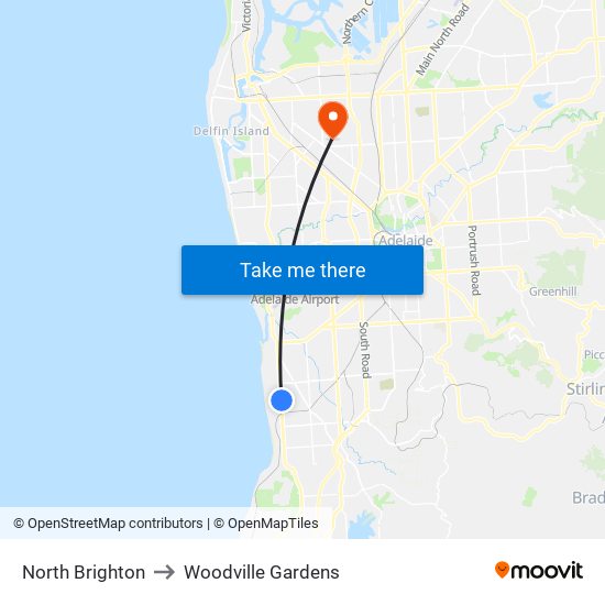 North Brighton to Woodville Gardens map