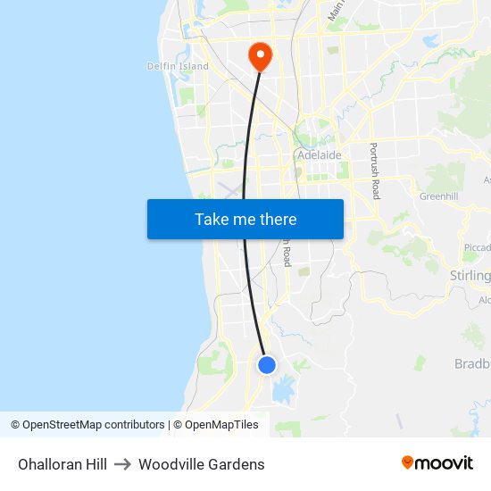 Ohalloran Hill to Woodville Gardens map