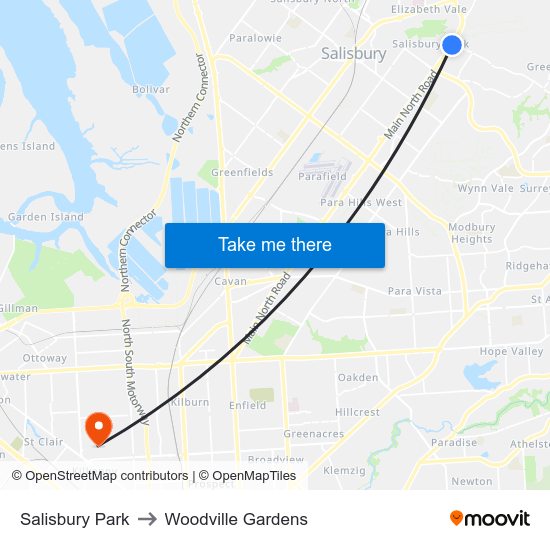 Salisbury Park to Woodville Gardens map