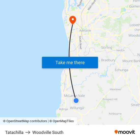 Tatachilla to Woodville South map