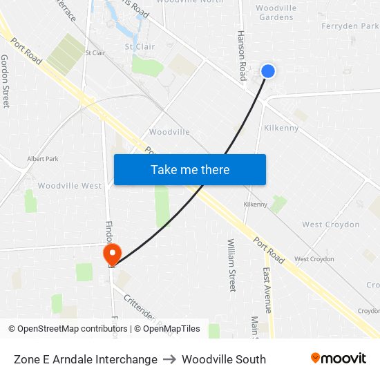 Zone E Arndale Interchange to Woodville South map