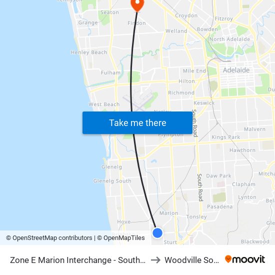 Zone E Marion Interchange - South side to Woodville South map