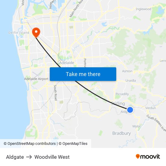 Aldgate to Woodville West map