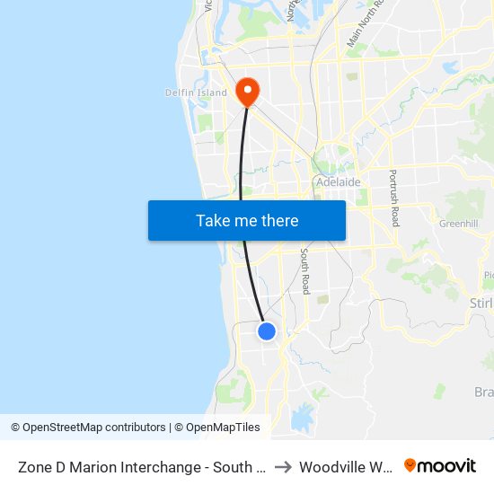 Zone D Marion Interchange - South side to Woodville West map