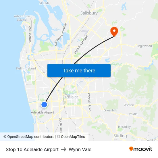 Stop 10 Adelaide Airport to Wynn Vale map