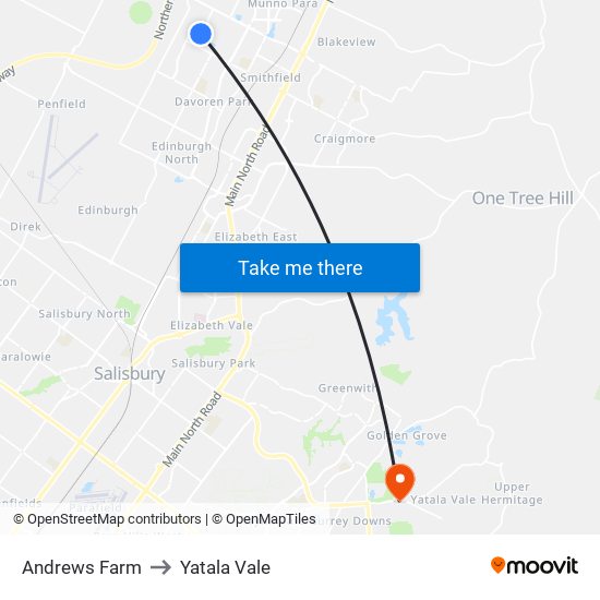 Andrews Farm to Yatala Vale map