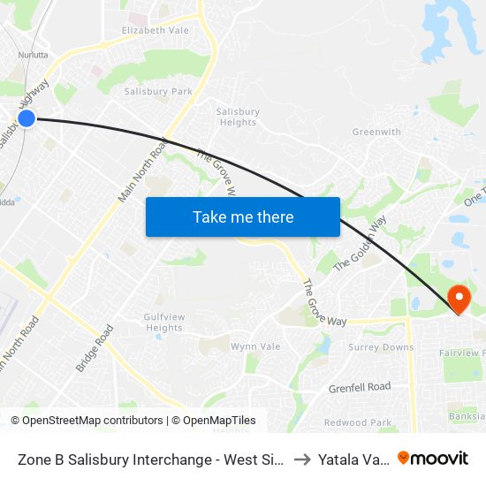 Zone B Salisbury Interchange - West Side to Yatala Vale map