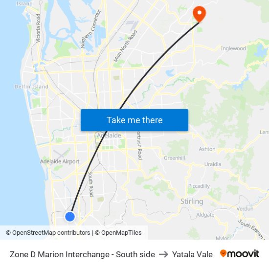 Zone D Marion Interchange - South side to Yatala Vale map