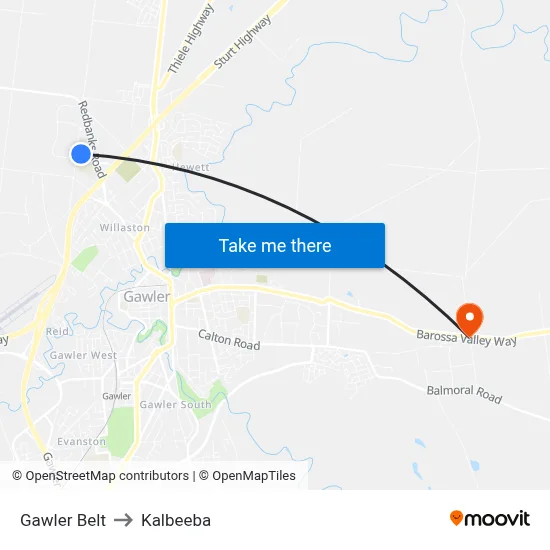Gawler Belt to Kalbeeba map