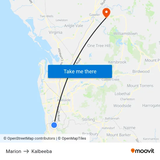 Marion to Kalbeeba map
