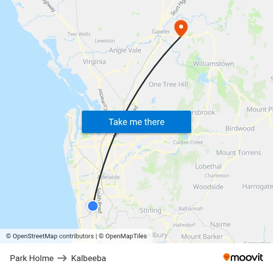 Park Holme to Kalbeeba map