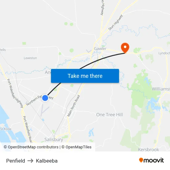 Penfield to Kalbeeba map