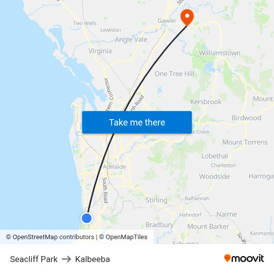 Seacliff Park to Kalbeeba map