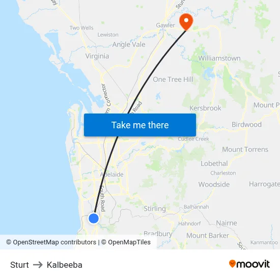 Sturt to Kalbeeba map