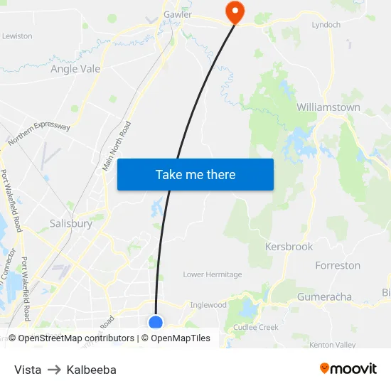 Vista to Kalbeeba map
