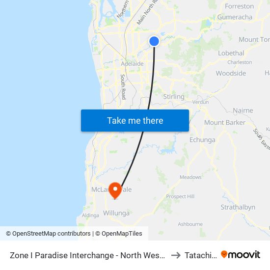 Zone I Paradise Interchange - North West side to Tatachilla map