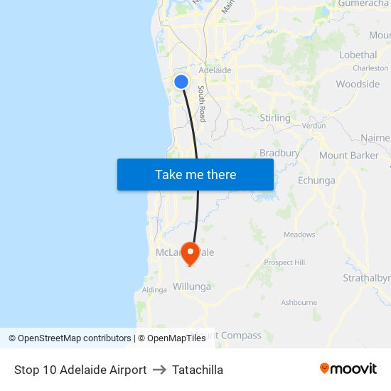 Stop 10 Adelaide Airport to Tatachilla map