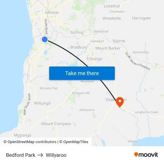 Bedford Park to Willyaroo map