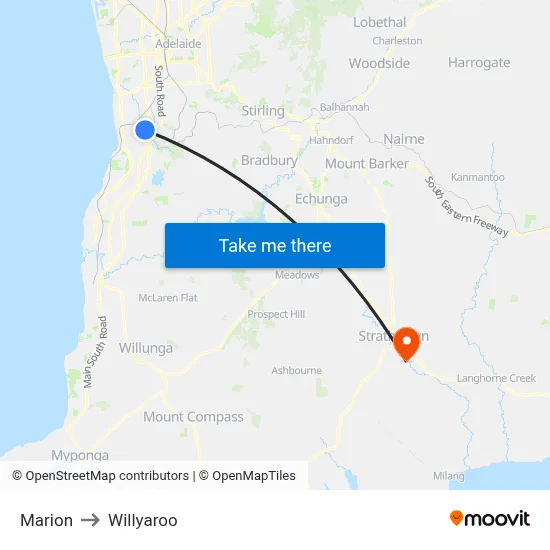 Marion to Willyaroo map