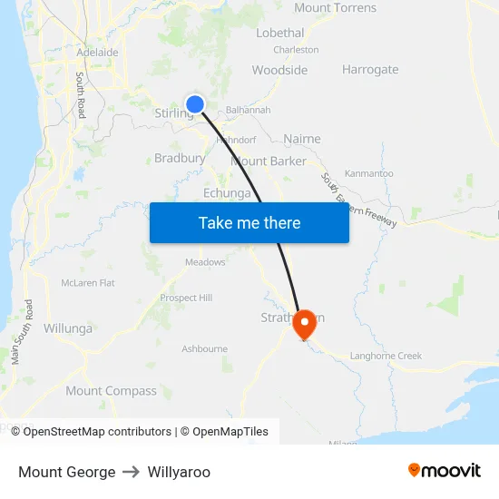 Mount George to Willyaroo map