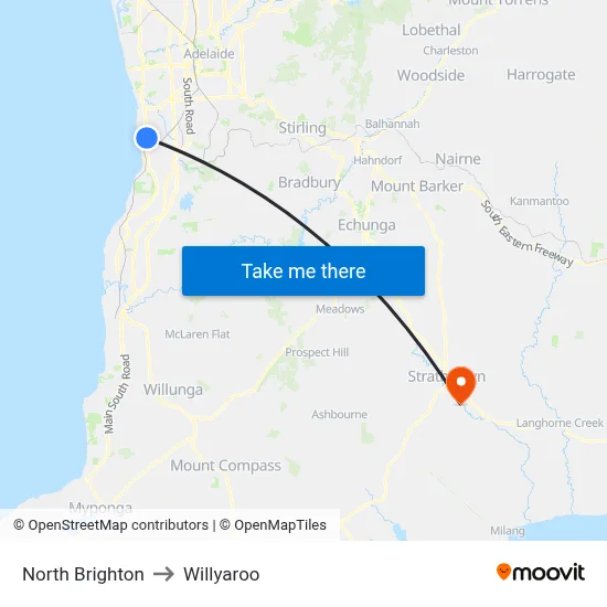 North Brighton to Willyaroo map