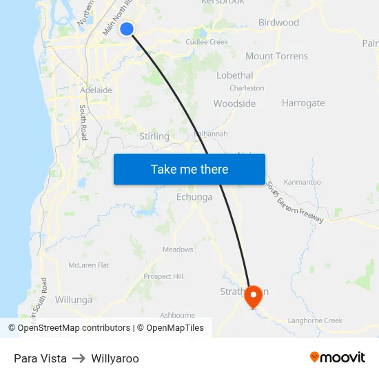Para Vista to Willyaroo map