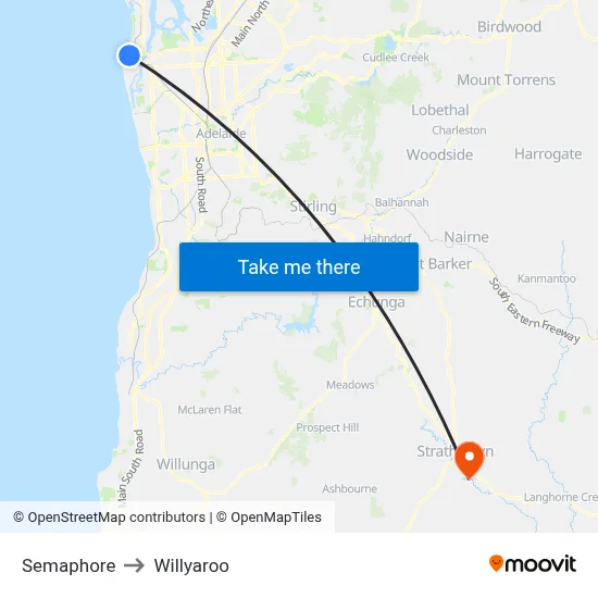 Semaphore to Willyaroo map