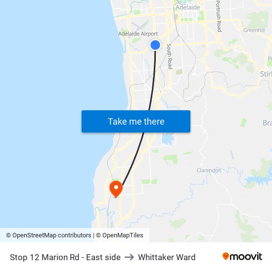 Stop 12 Marion Rd - East side to Whittaker Ward map