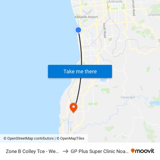 Zone B Colley Tce - West side to GP Plus Super Clinic Noarlunga map