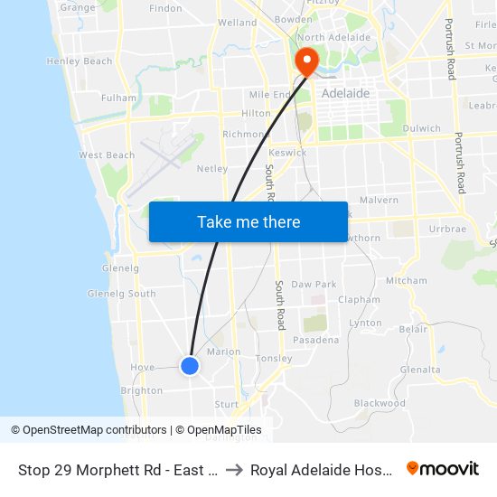 Stop 29 Morphett Rd - East side to Royal Adelaide Hospital map