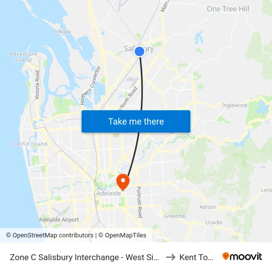 Zone C Salisbury Interchange - West Side to Kent Town map