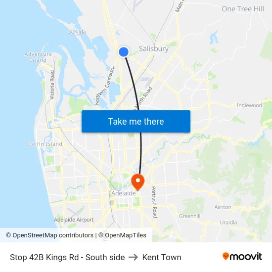 Stop 42B Kings Rd - South side to Kent Town map