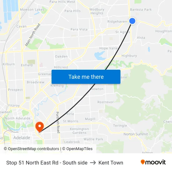 Stop 51 North East Rd - South side to Kent Town map