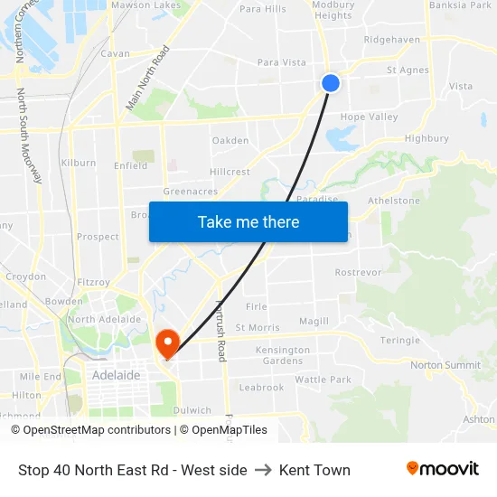 Stop 40 North East Rd - West side to Kent Town map