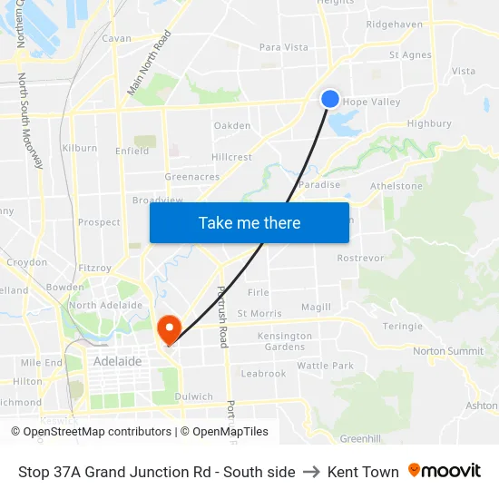 Stop 37A Grand Junction Rd - South side to Kent Town map