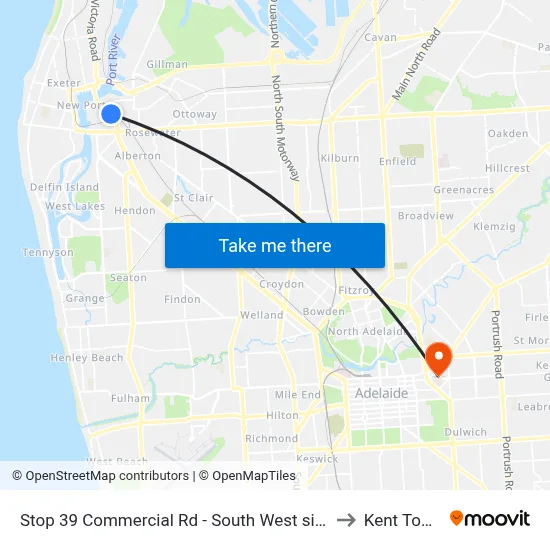 Stop 39 Commercial Rd - South West side to Kent Town map