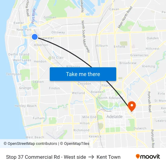 Stop 37 Commercial Rd - West side to Kent Town map