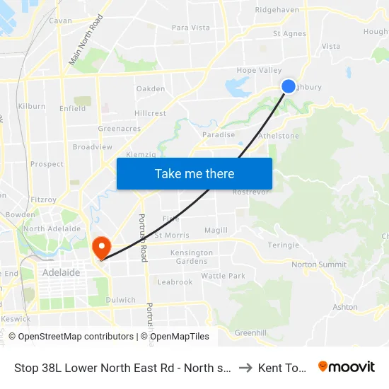 Stop 38L Lower North East Rd - North side to Kent Town map