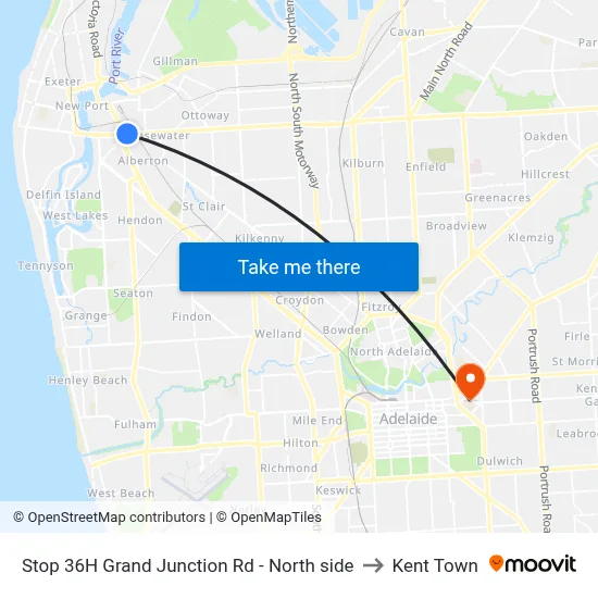 Stop 36H Grand Junction Rd - North side to Kent Town map