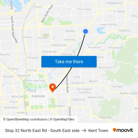 Stop 32 North East Rd - South East side to Kent Town map