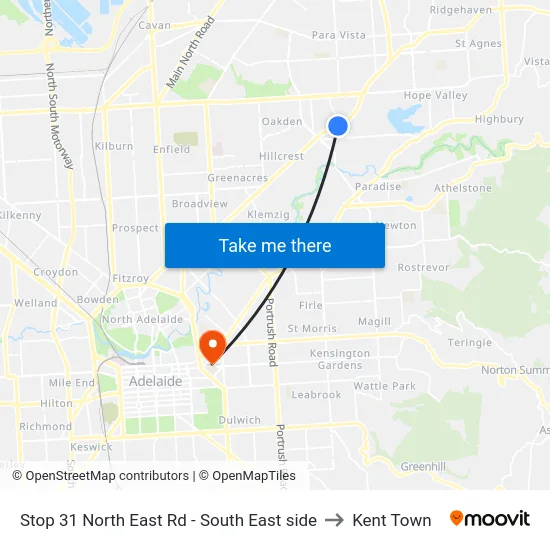 Stop 31 North East Rd - South East side to Kent Town map