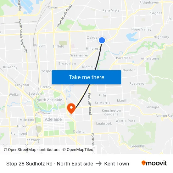 Stop 28 Sudholz Rd - North East side to Kent Town map