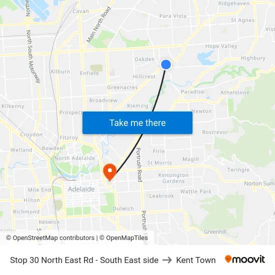 Stop 30 North East Rd - South East side to Kent Town map