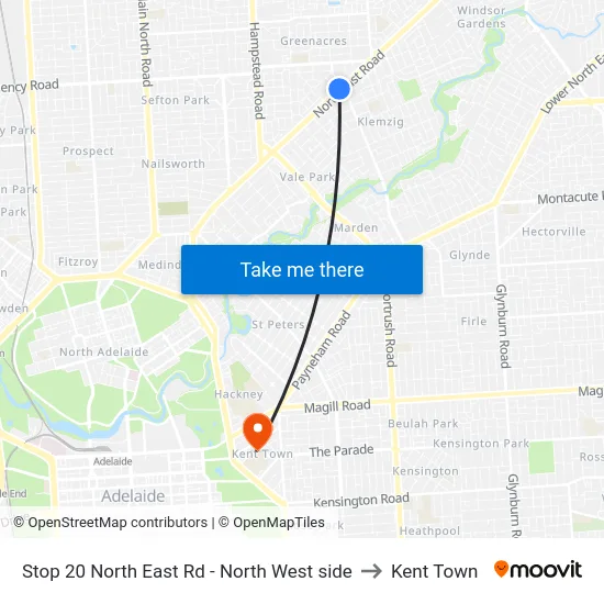 Stop 20 North East Rd - North West side to Kent Town map