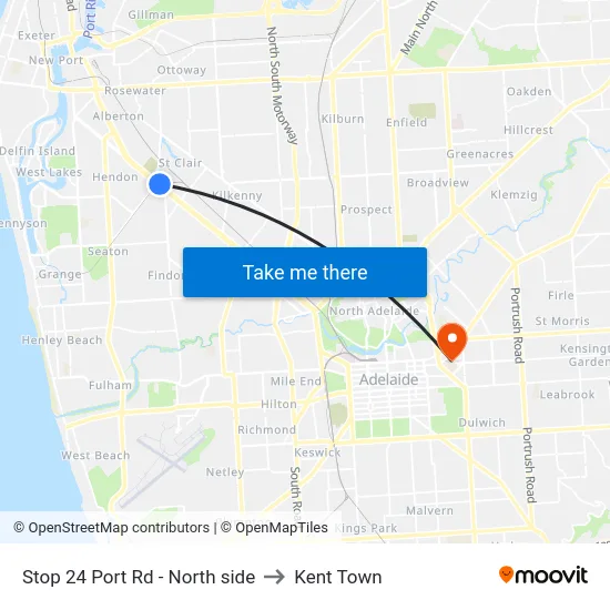 Stop 24 Port Rd - North side to Kent Town map