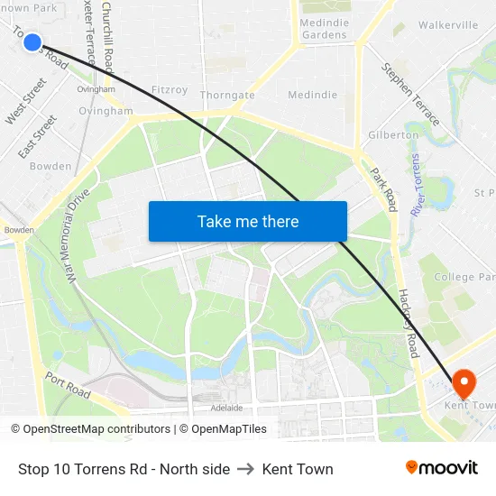 Stop 10 Torrens Rd - North side to Kent Town map