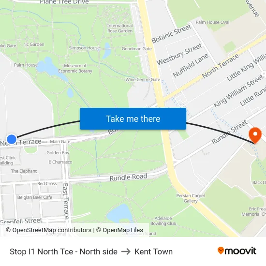 Stop I1 North Tce - North side to Kent Town map
